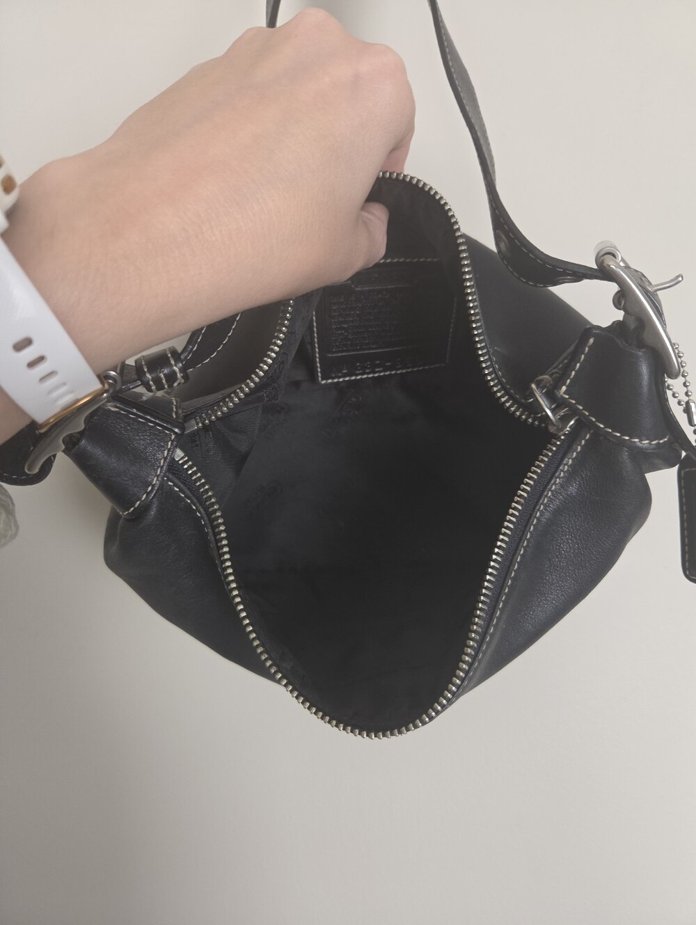 Vintage Y2K Coach 9564 Black Leather Legacy Demi Hobo Shoulder Bag - Picture 9 of 10